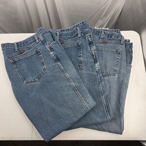 3 Pairs Vintage Rustler Mens 40x30 Straight Leg Regular Fit Cotton Jeans 87619PW